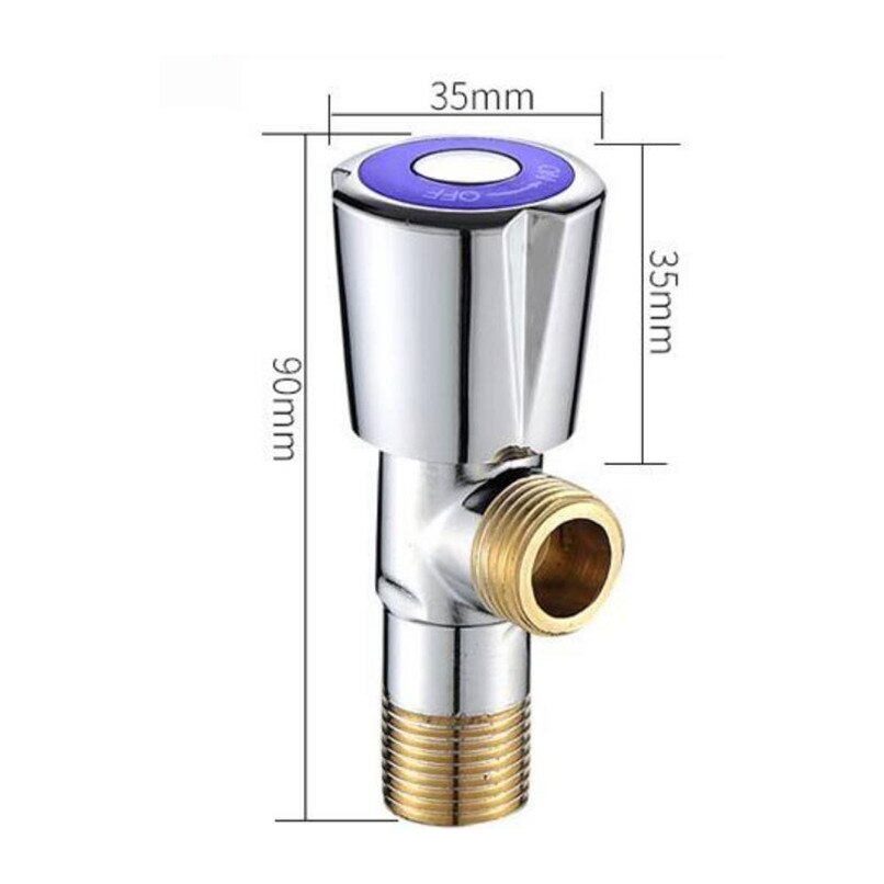G1/2*1/2 Brass Water Heater Tap Triangle Valve Universal Water Stop Valve Engineering Household Thickened Leakproof Angle Valve