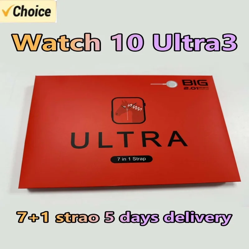 7 Watch Straps Watch 10 Ultra 3 Smartwatch 2.2HD Amoled Circular Screen ECG Monitoring Reloj inteligente Wireless Charging