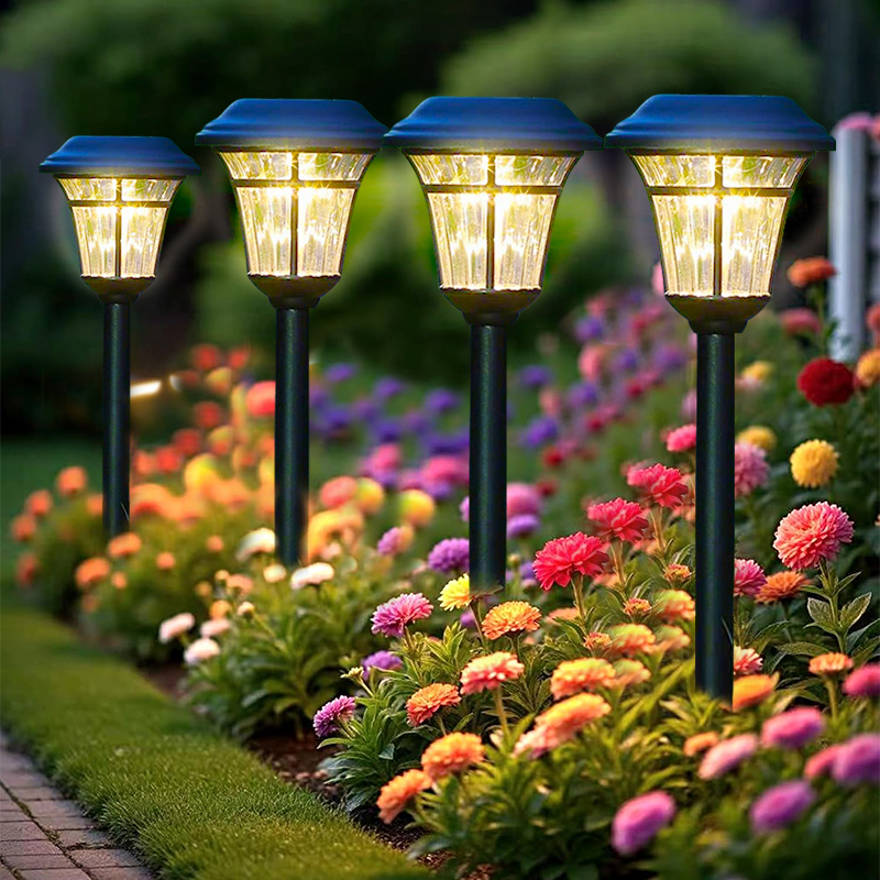 draussen LED Garten Lichter Solar- Energie Weg Dekor Wasserdichte Terrasse Licht für Balkon Straße Hof Rasen Außerhalb Solar- Lampe