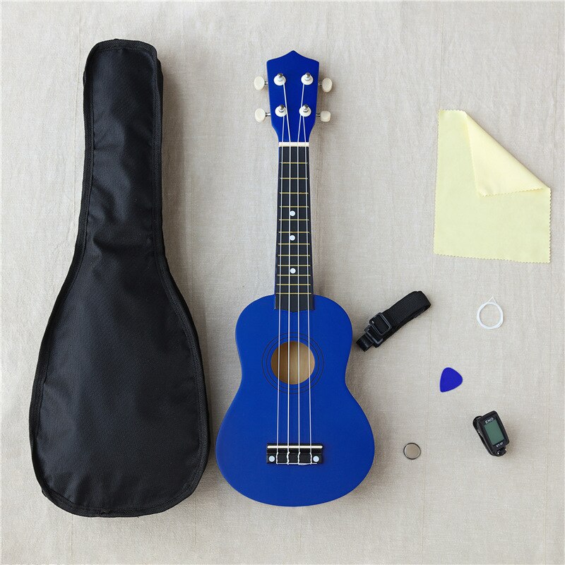 21-inch 16 colors Ukulele Adjustable Sound Musical + Bag+Strap+ Wipe Cloth +Tuner++String Stringed Instruments: Dark Purple