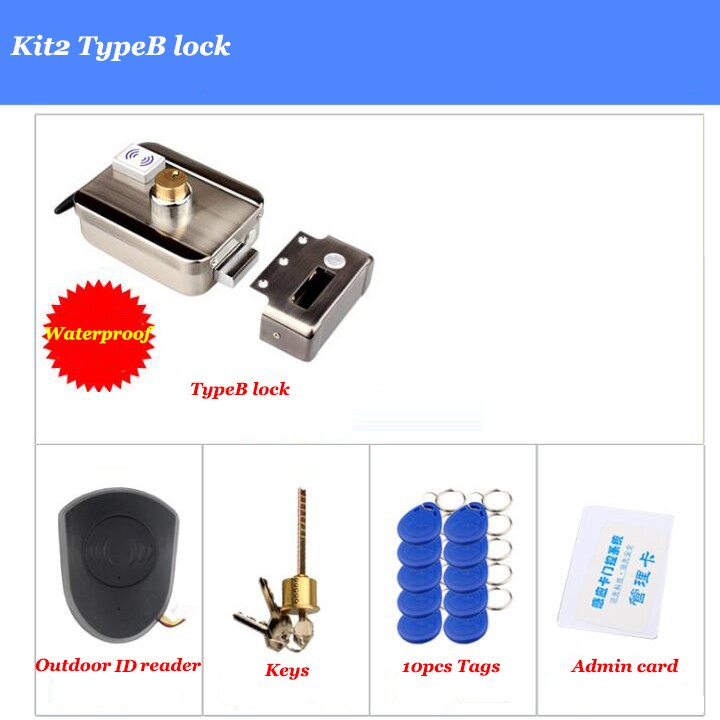 Waterproof Electric Lock Outdoor Waterproof Gate Lock Battery driven Wireless Lock Wiress EXit switch 433mHZ Remote Door Lock