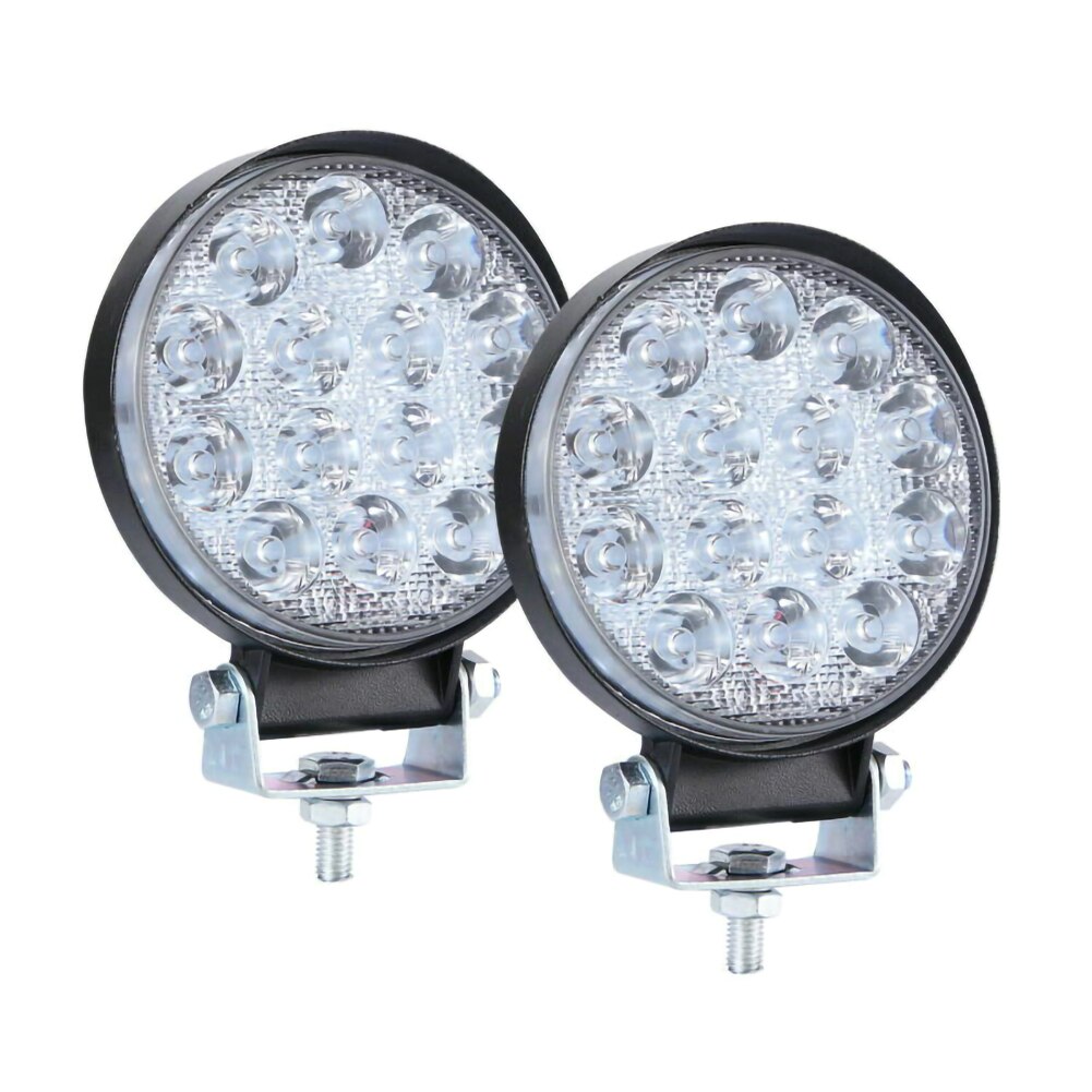 2pc pyöreä 140w led työvalo spottivalaisin offroad truck traktori vene suv ute 12/24v 9000lm 6000k ajovalo autotarvikkeet