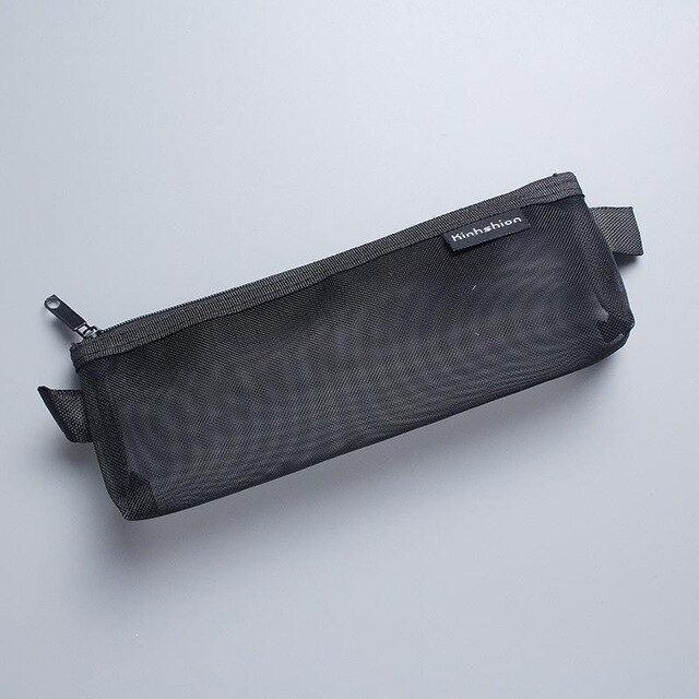 Simple Transparent Mesh Pencil Case Office Student Pencil Cases Nylon Kalem Kutusu School Supplies Pen Box Astuccio Scuola: 3