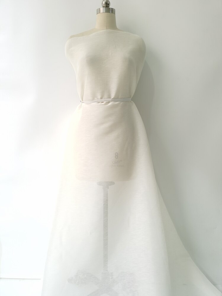 1 meter X 1.4 meter Natural White Slub silk linen gauze fabric summer clothing textile