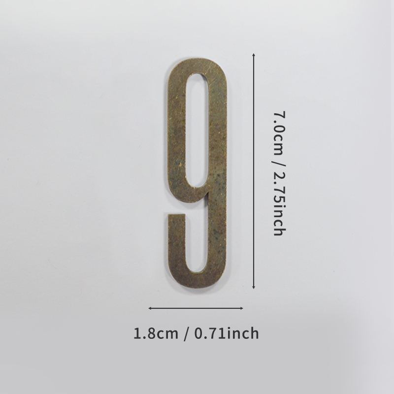 Bronzen deurnummer met magneten 7 cm metalen huisnummer appartement deurnummer voor buiten hotel thuis brievenbuslabel