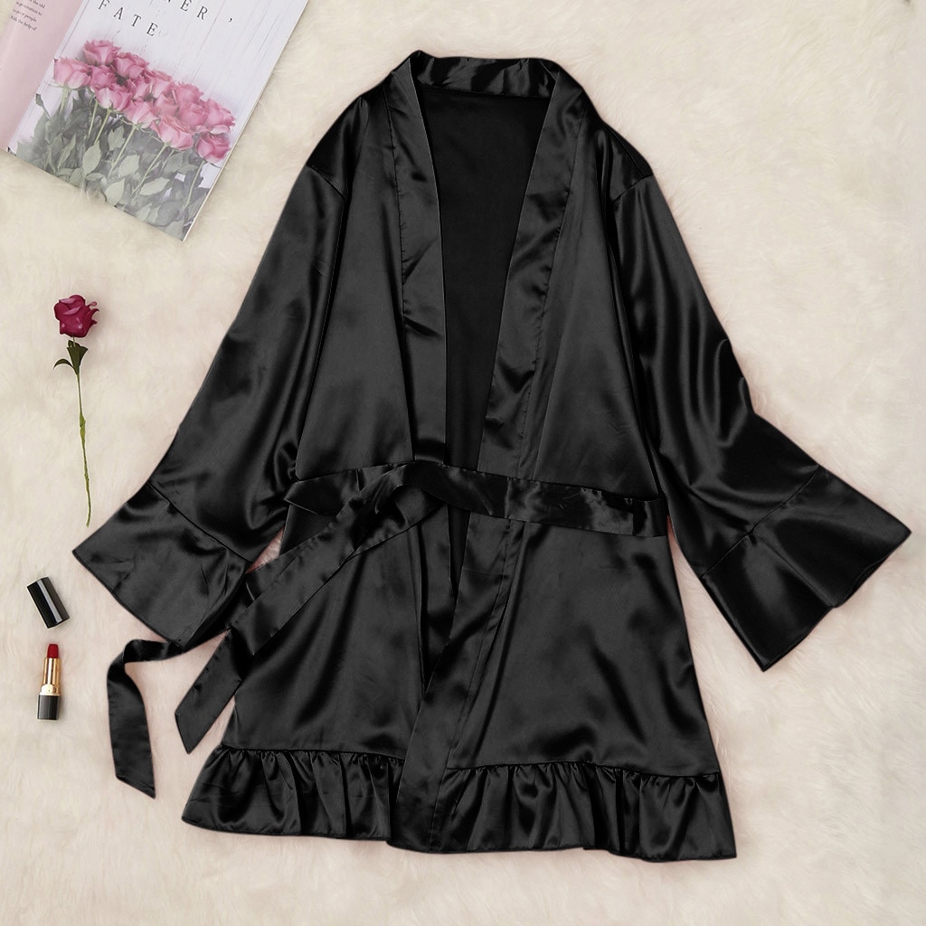 Robes de demoiselle d'honneur en Satin, robe de chambre/Kimono pour demoiselles d'honneur, en fausse soie blanche,