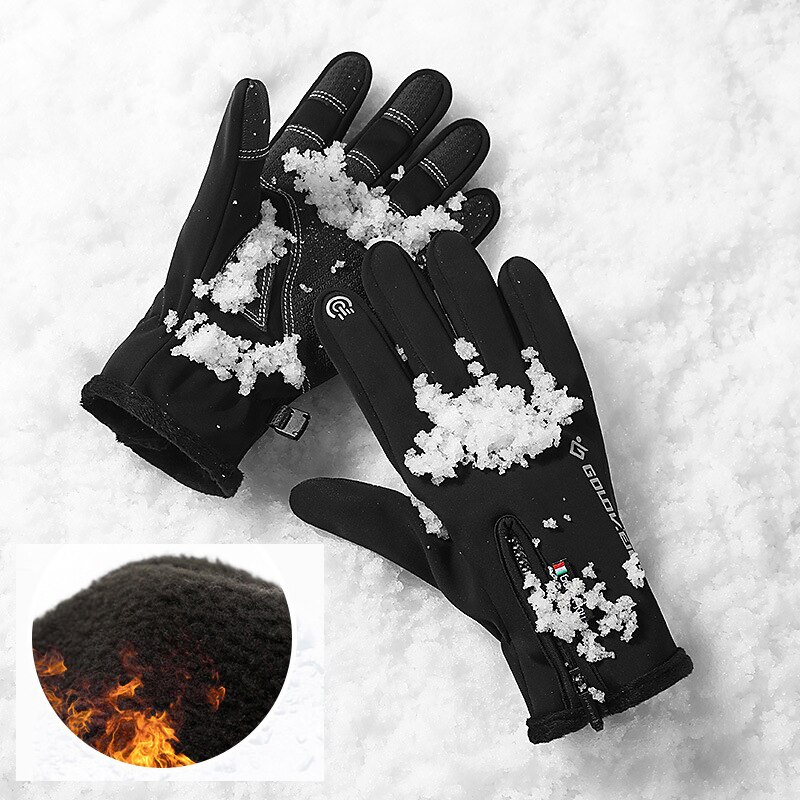 Anti-Slip Winter Handschoenen Heren Screen Touch Skiën Koude Handschoenen Mode Buitensporten Rijden Rits Handschoenen Waterdicht Winddicht