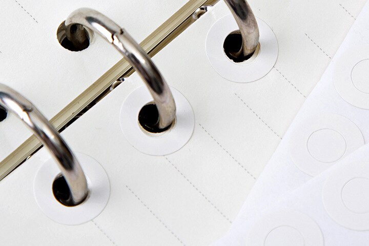 4Pcs 112 Gaten Reparatie Losse Blad Papier Sticker, Bindmiddel Gat Ringen Reparatie Stickers. Herstellen Gat