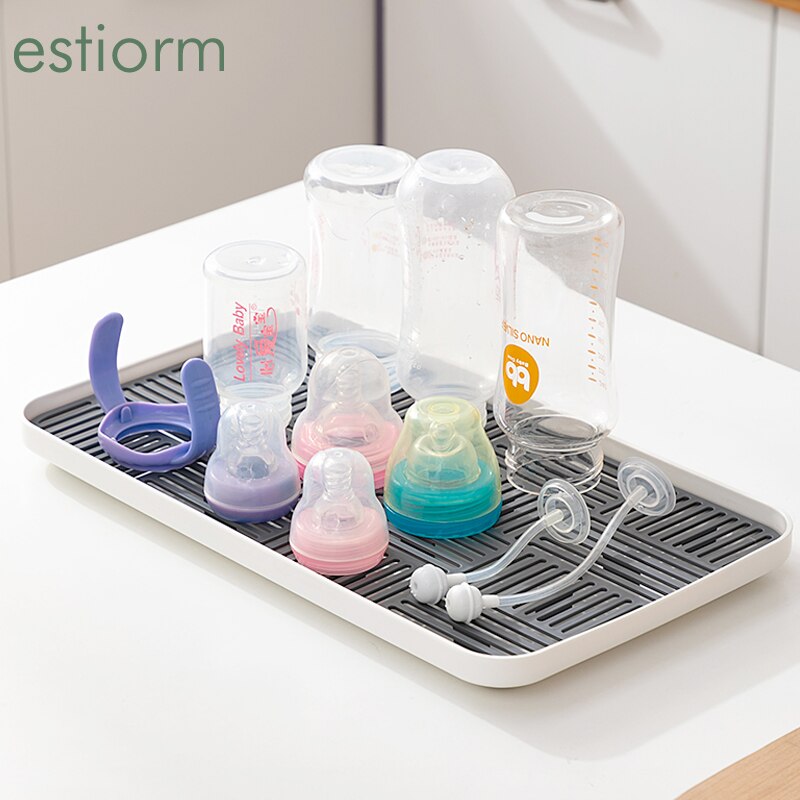 Kitchen Storage Drain Tray,Bottle Cup Bowl Cutlery Dish Drainer,Dish Drying Rack,Sponge Holder,Countertop Kitchen Sink Organizer
