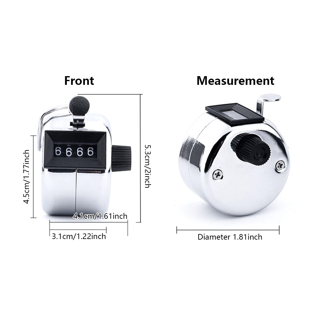 2Pcs Mechanical 4-Bit Counter Resettable Sports Soccer Football Basketball Golf Manual Press Number Counting Device