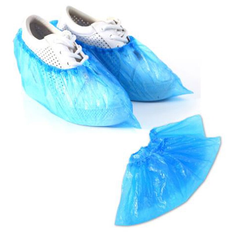 100 PCS Disposable PE Plastic Boot Covers Rain Shoe Cover Overshoes Waterproof Elasticated Prevent Wet Family Tools