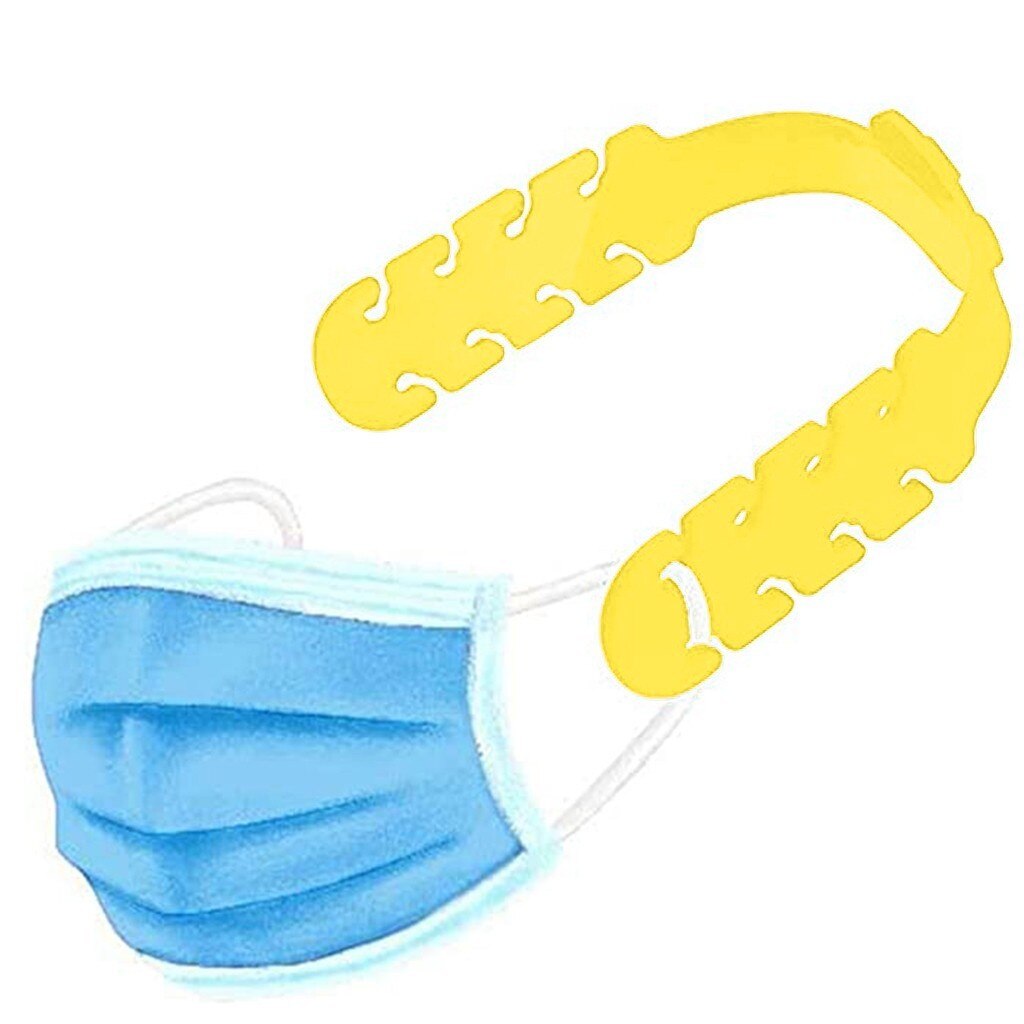 1pc Soft Mask Strap Extend Belt Adjustment Masks Buckle Holder Ear Protector Hook For Child Adult Anti-Earache Non-slip Extender: Yellow