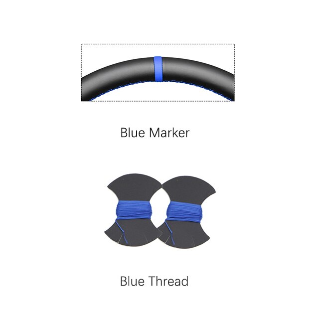 Kunstmatige Lederen Rode Marker No-Slip Auto Stuurhoes Voor Opel Astra K Corsa E Crossland X Insignia ct B Karl Zafira: Blue Marker