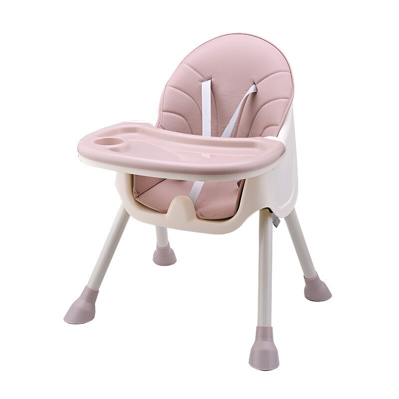 Children's Dining Chair, Child Adjustable Portable Seat, Multifunctional Baby Eating Table and Chair: Pink Short  Cushion