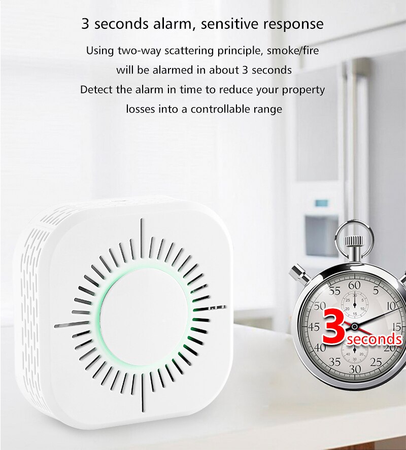 Smart smoke alarm home commercial wireless remote alarm fire fire sensor smoke detector