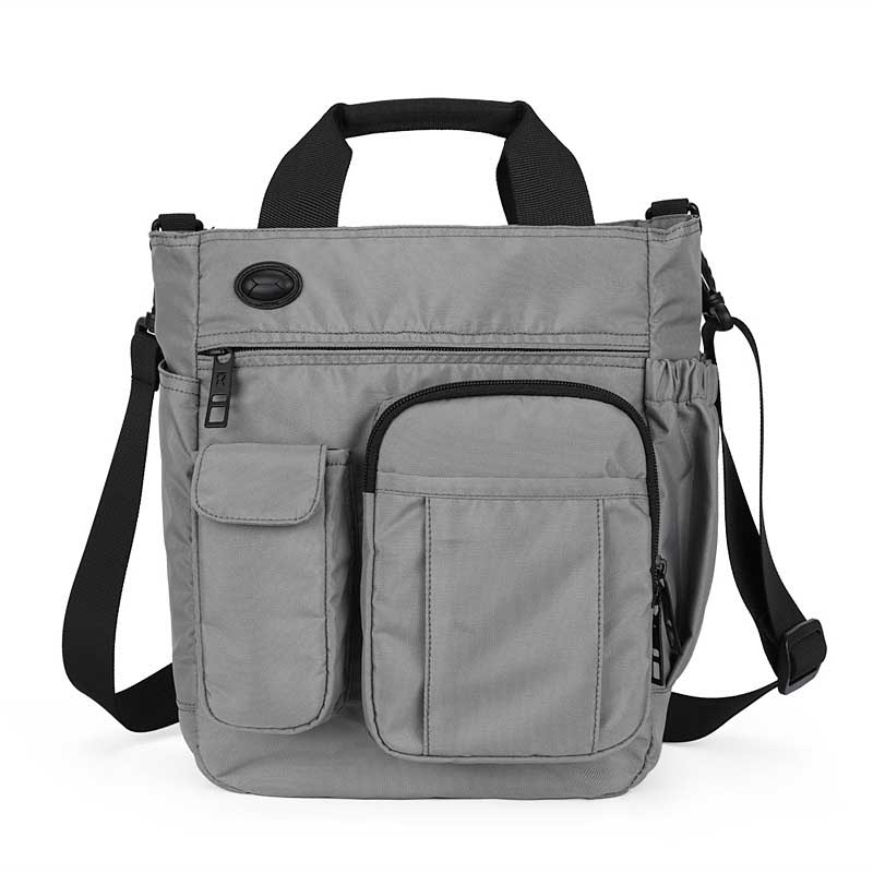 Bolsa de viaje impermeable con correa para el hombro, bolso de mano de poliéster para colgar en la maleta, ropa, negocios, multiceldas: gray