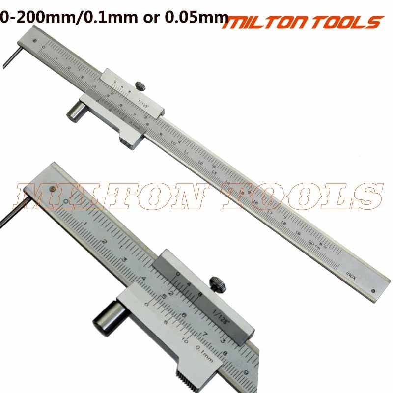 0-200mm markerings noren skydelære med hårdmetal ridse parallel markering målelineal måleinstrument værktøj