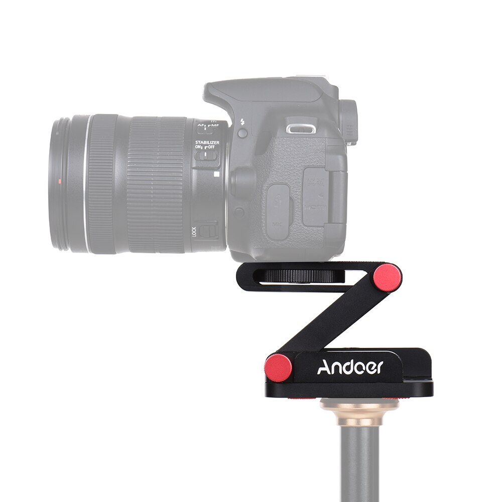 Andoer Z vormige Quick Release Plaat Opvouwbare Camera Desktop Houder Tilt Hoofd voor Canon Nikon Sony Pentax DSLR Video Slider