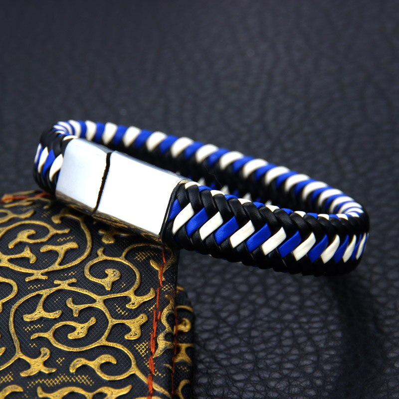 nouvelle Punk Rock Style Trengy bijoux aimant à la main dames Bracelet en cuir hommes accessoires Couple