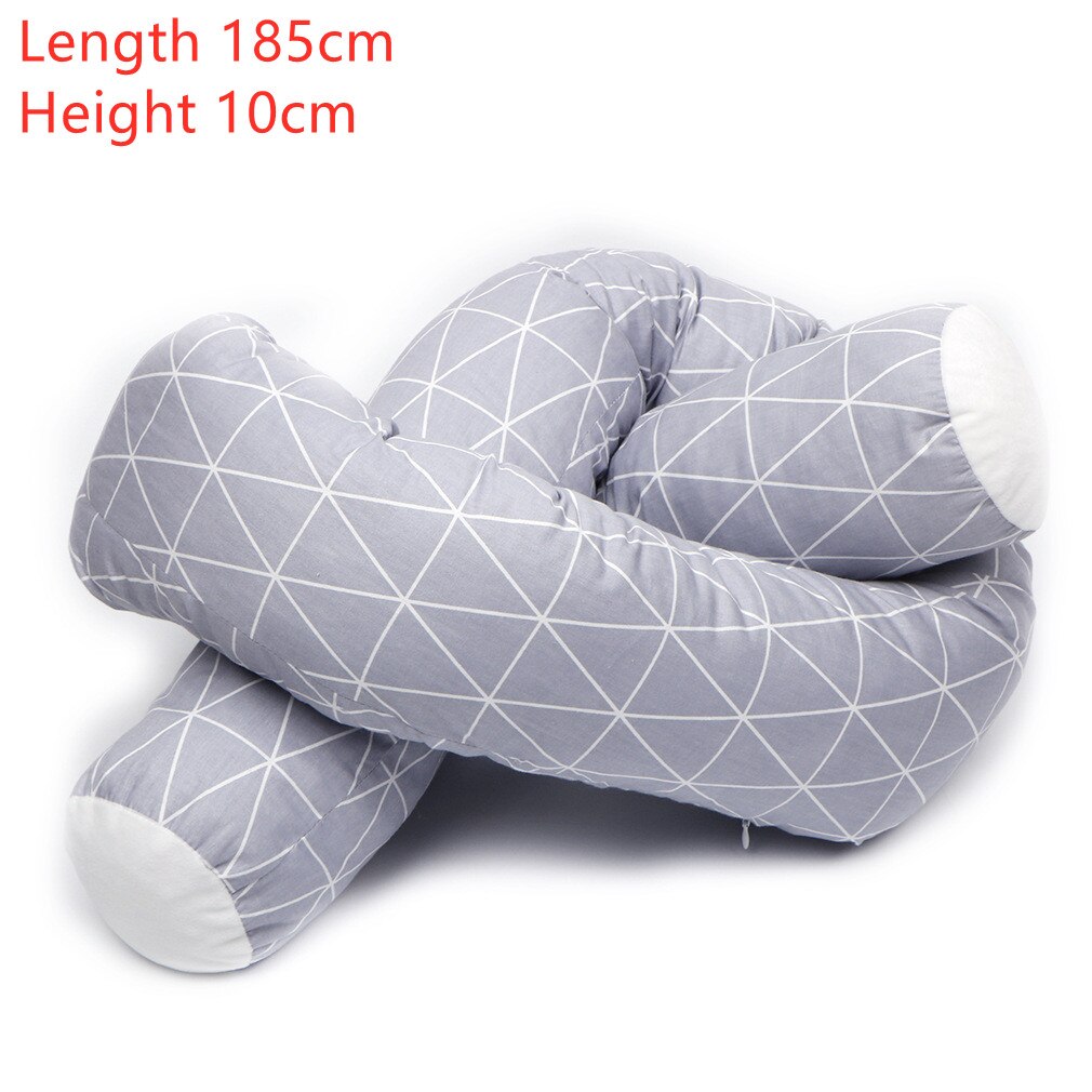 Pasgeboren Baby Bed Wieg Bumper Lange Kussen Voor Peuter Slapen Kussen Cot Hek Kinderkamer Beddengoed Protector: Blauw