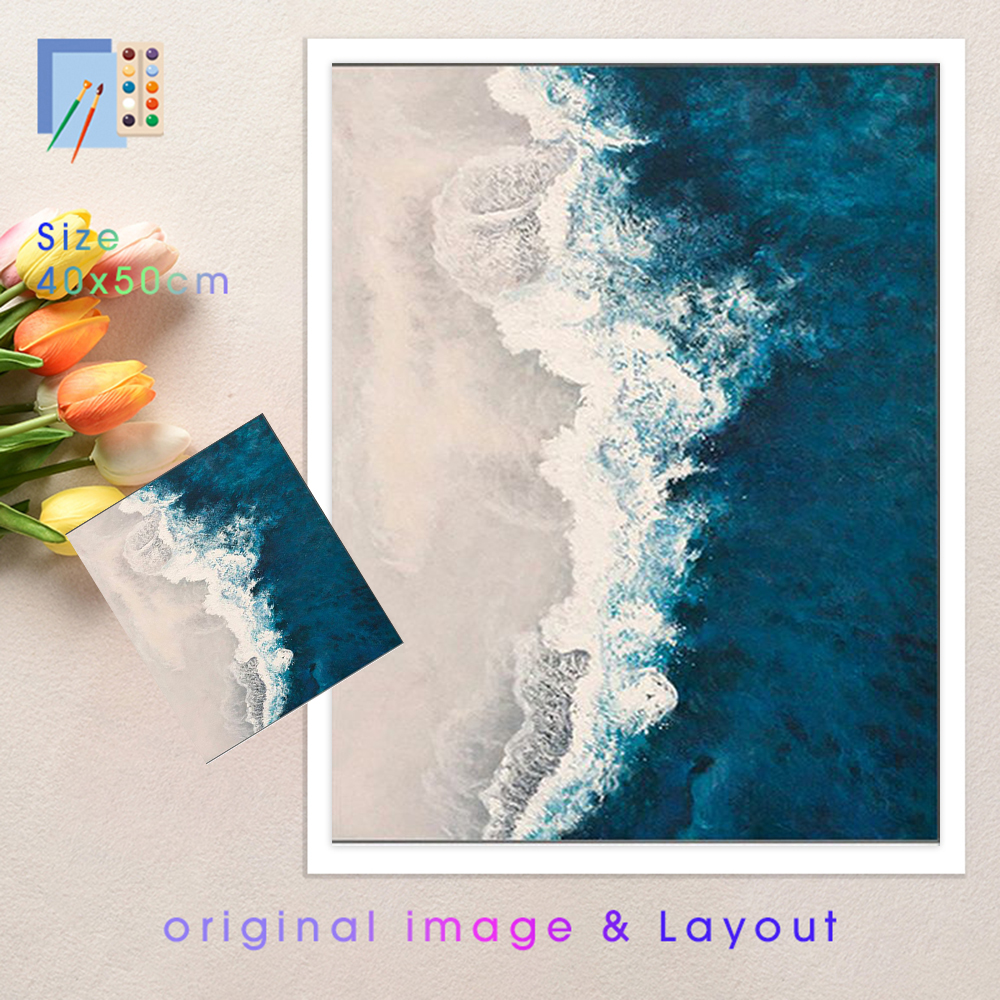 Kit Pittura A Numeri Paesaggio Per Adulti - Tela 40x50cm Con Colori Acrilici E Pennelli - Fai Da Te Artistico