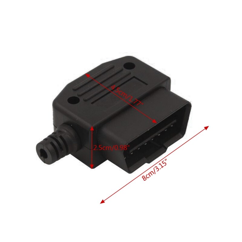 Car Auto OBD2 16 Pin Male Connector Plug Universal Car Diagnostic Tool Adapter Q84E