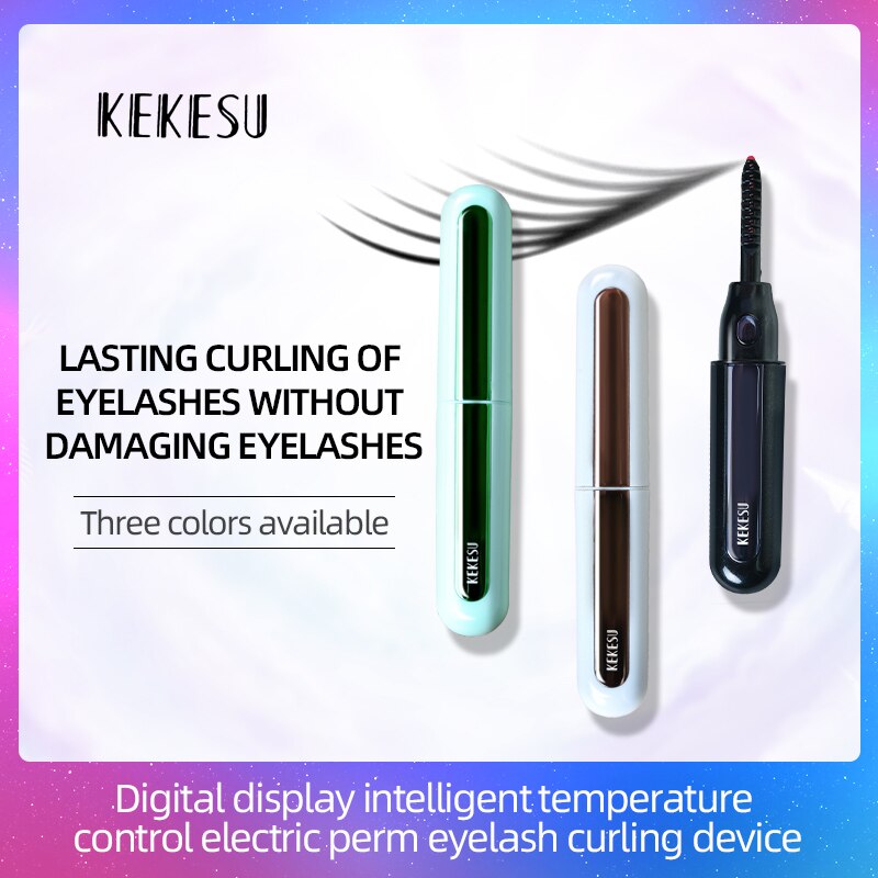 KEKESU Electric Heated Eyelash Curler LCD Display 2-Speed Adjustable USB Rechargeable Long Lasting Cosmetic Tools