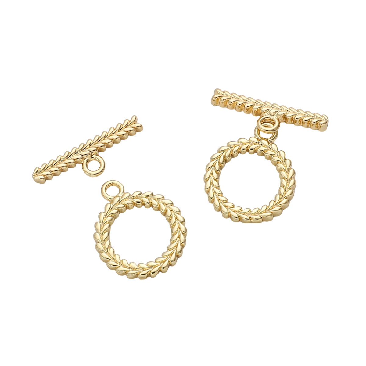 1 set van 14k vergulde messing koperen metalen sluitingen voor het maken van zelfgemaakte armbanden en kettingen.: Geel