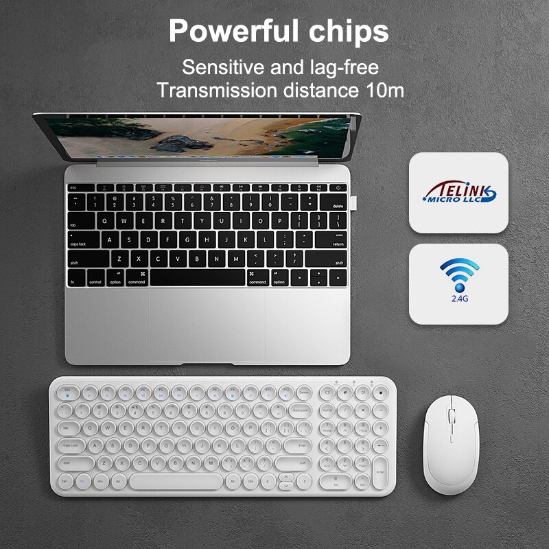 EAOR 2.4G Wireless Keyboard and Mouse Set Rechargeable Silent Membrane Keyboard for Laptop Desktop Computer Keyboard Mouse Kits