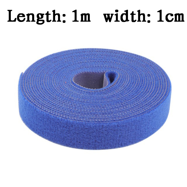 1Pc Plastic Nylon Kabelbinders Manager Winder Kabel Clip Ties Klittenband Lint Draad Strap Seals Office Desktop Management: Blue 1mX1cm