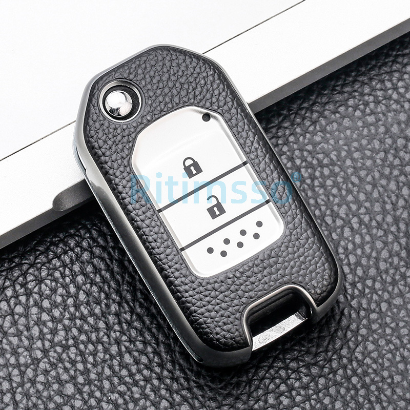 Tpu Key Cover Case for Honda CRV Pilot Accord Civic Car Shell Auto Key Keychain Keyring: Silver Shell A