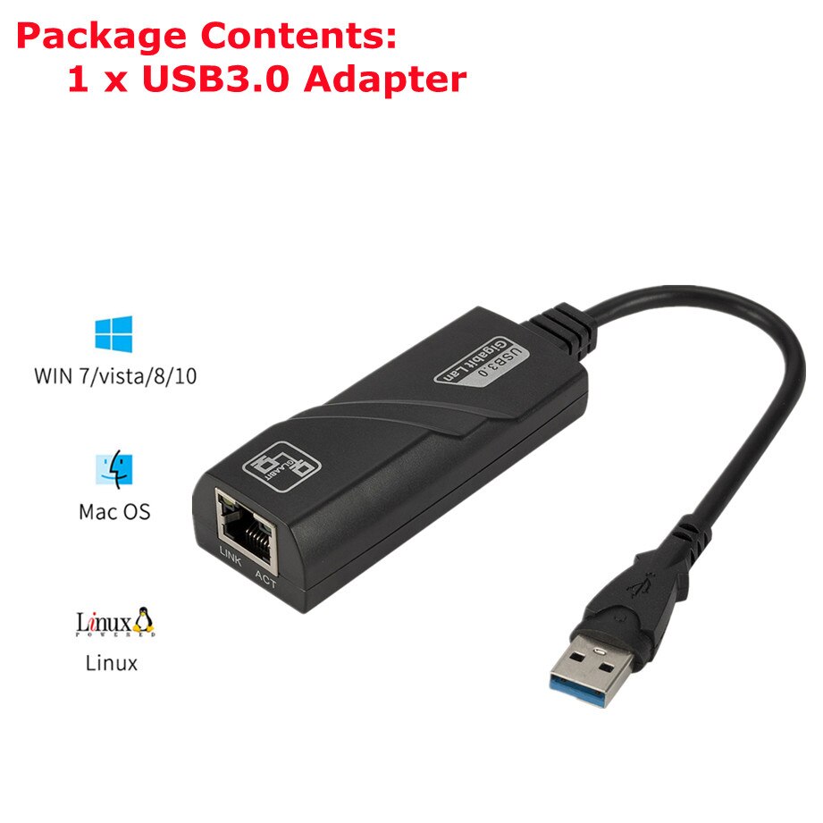 USB Gigabit Ethernet Adapter 3 Ports USB 3,0 HUB USB zu Rj45 Lan Netzwerk Karte für Macbook Mac Desktop + micro USB Ladegerät Kabel: without usb port