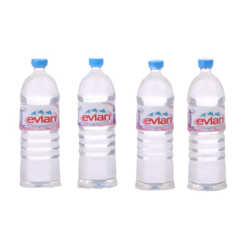 OOTDTY Verkoop 4pcs 1:12 Speelgoed Water Flessen Set Poppenhuis Miniatuur Drinken Accessoire: 3