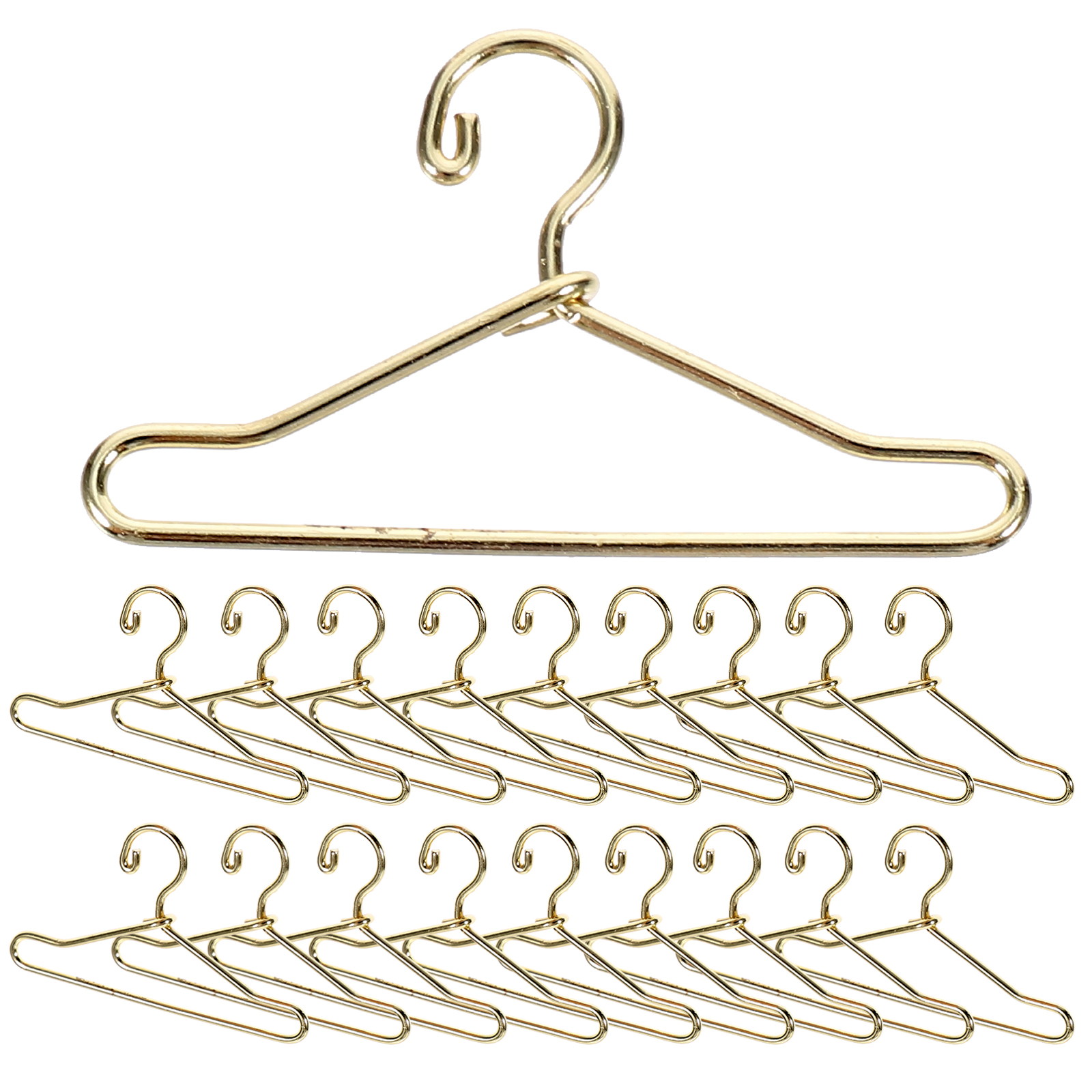 20 stuks kledinghangers kastaccessoires 40 mm metaalkleur babydoek kleine kleding miniatuur gouden huis mini-huisdecor