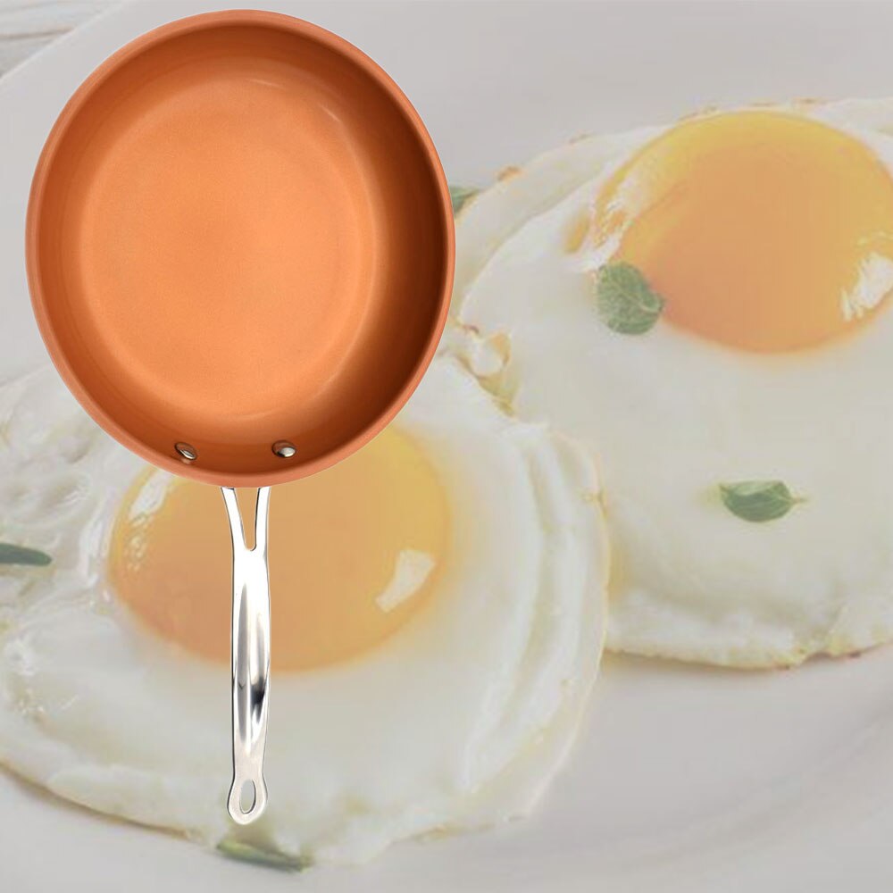 8inch/10inch/12inch Non-stick Copper Frying Pan with Ceramic Coating Induction Cooking Dishwasher Safe Pan