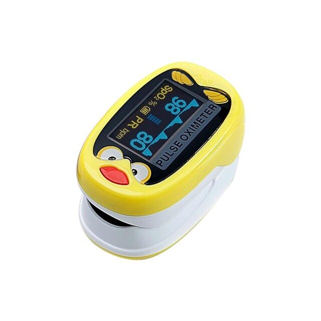 Child Pediatri Portable Pulse Oximeter Finger Oxygen SpO2 Saturation Monitor and Pulse Rate USB Rechargeable: Yello