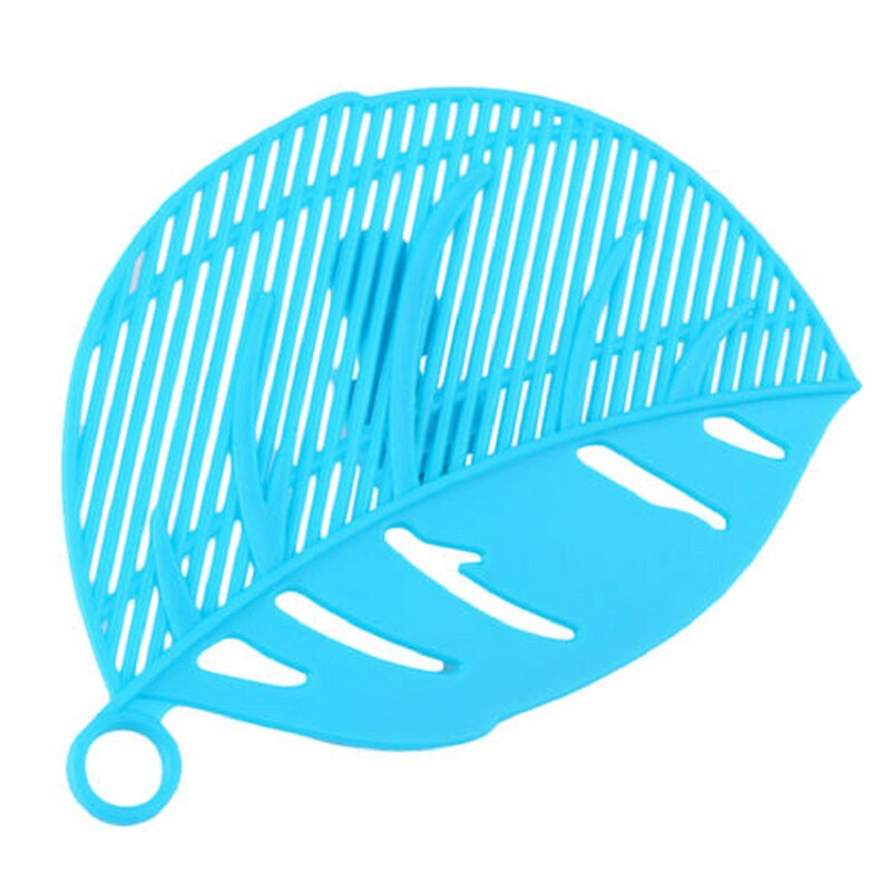 Practial Plastic Keuken Rijst Bonen Wassen Cleaning Tool Gadget Multi-Functionele Blad Groente-en Noodle Filter Baffle: Blauw