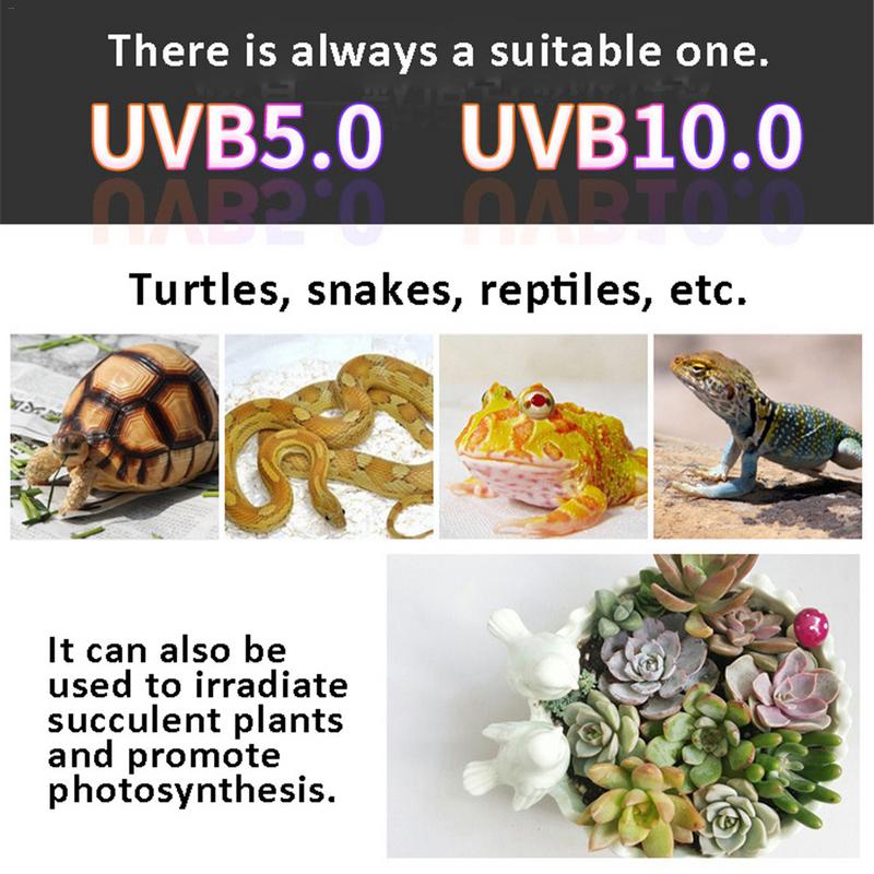 5.0 10.0 Reptile Tortoise UVB Lamp UV Lamp Calcium Lamp 26w 220-240v Pvc For Turtles Snakes Reptiles