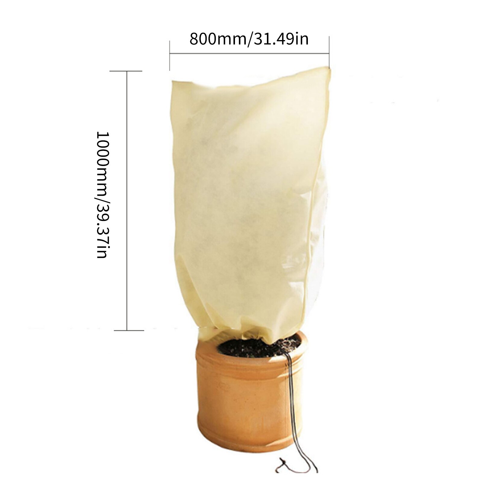 Housse de Protection contre le gel pour plantes, épaisse, pour l&#39;hiver, pour les arbres, Anti-gel, chaude, sac de Protection contre le froid: 100x80cm