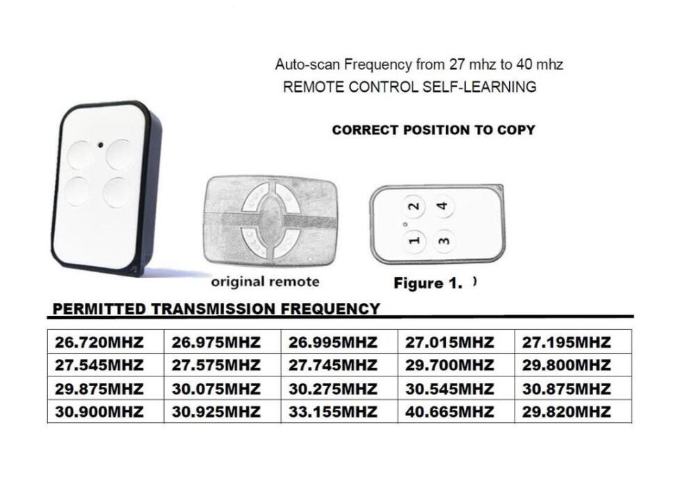 Pour 27 mhz-40 mhz basse fréquence automatique porte de garage fenêtre télécommande