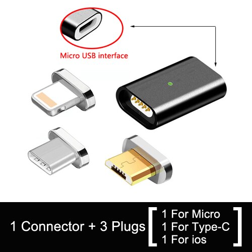 Candyeic Usb Type C Naar Micro Magnetische Adapter Voor Samsung Huawei Honor Moto Xiaomi Redmi Realme Oneplus Usb C Adapter lader: 4G 3 in 1 adapter