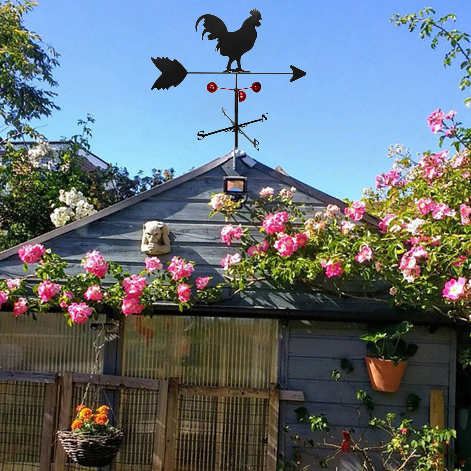 Retro Weathervane Weather Vane Wind Direction Indicator Stake Decor