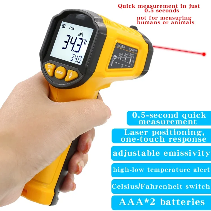 TS380 Infrarood contactloze thermometer Handheld industriële uiterst nauwkeurige elektronische temperatuurmeter TS600