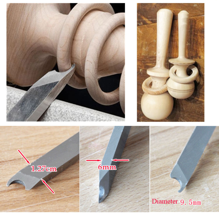 Juego de herramientas de torno para madera: Gubias giratorias, cinceles de mano HSS para tallado de madera, cuchillas de punzón y herramientas de torneado