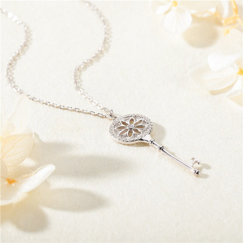 Sodrov Daisy Ketting Zon Bloem Sleutel Hanger Ketting Sieraden 925 Sterling Zilveren Ketting