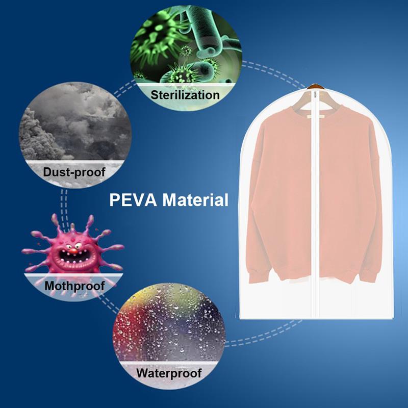 Translucent garment bag covers for clothes with zipper clothes protector dust cover Storage bag for fur coat suit bag