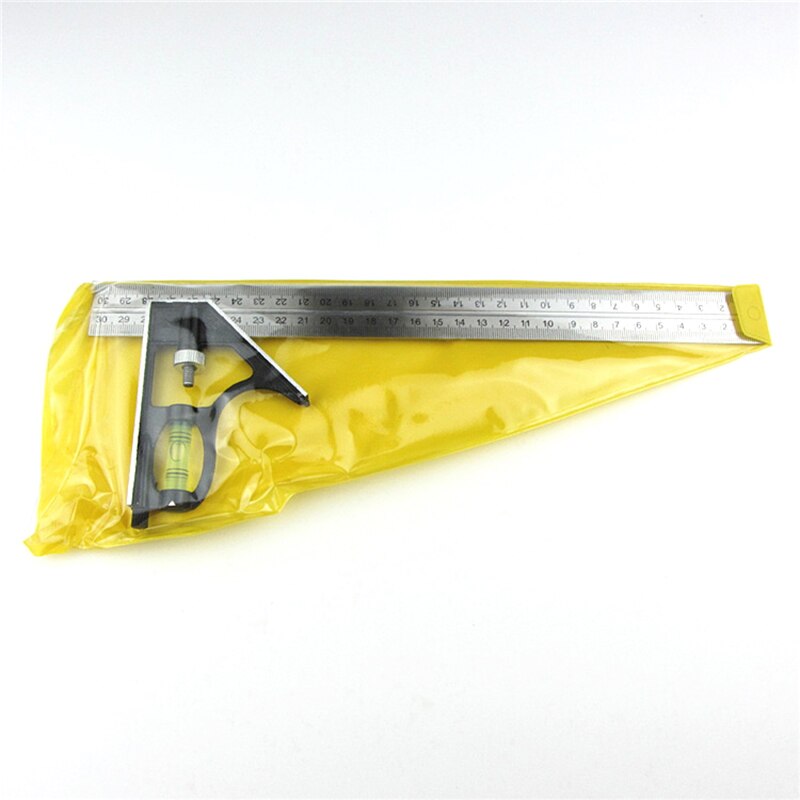 300mm Combination Square Angle Ruler Adjustable Steel Protractor Right Angle Ruler Carpenter Measuring Tools