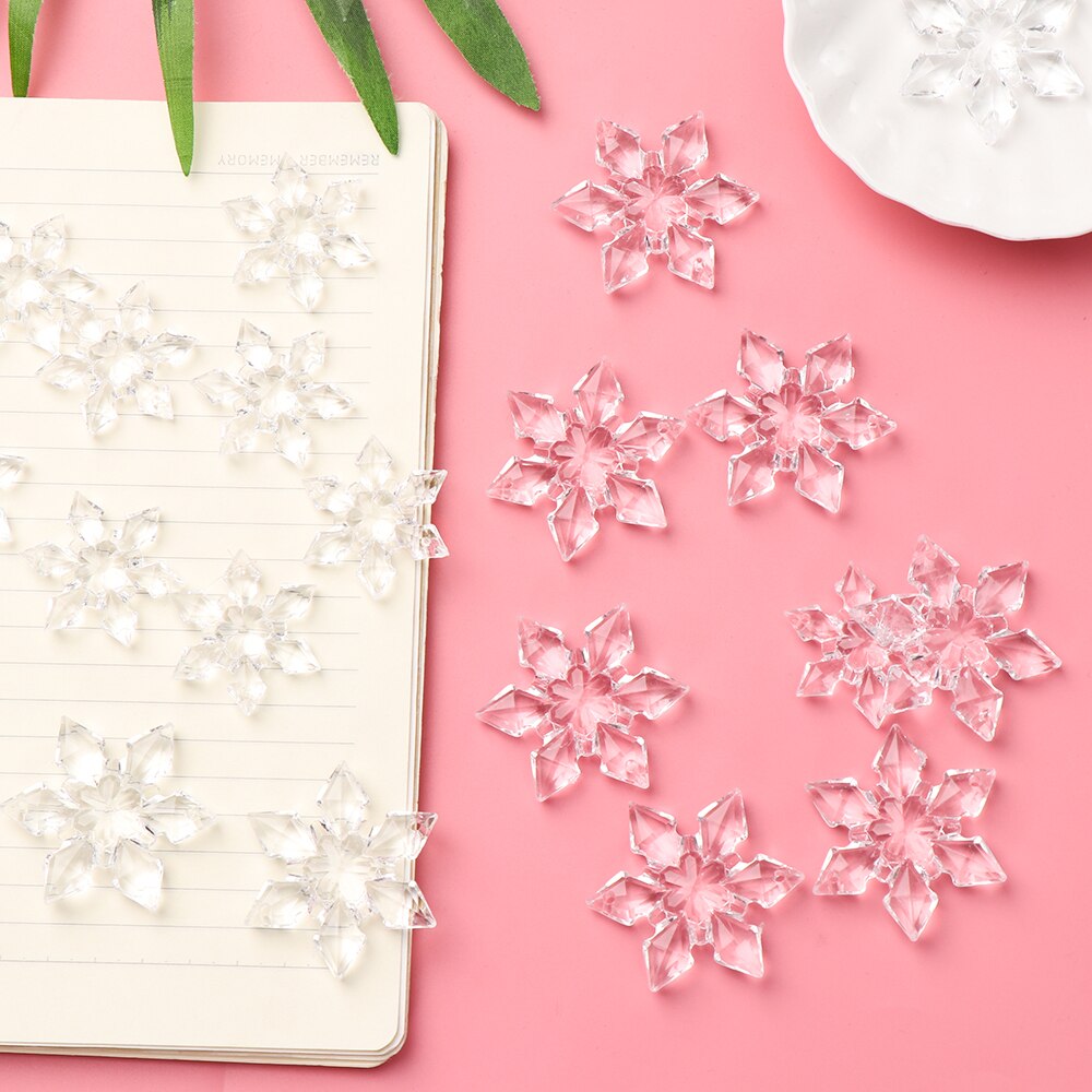 10/20PCS Acryl Transparant Kristal Kunstmatige Sneeuwvlok Kerstboom Decor Opknoping Ornament Feestartikelen DIY