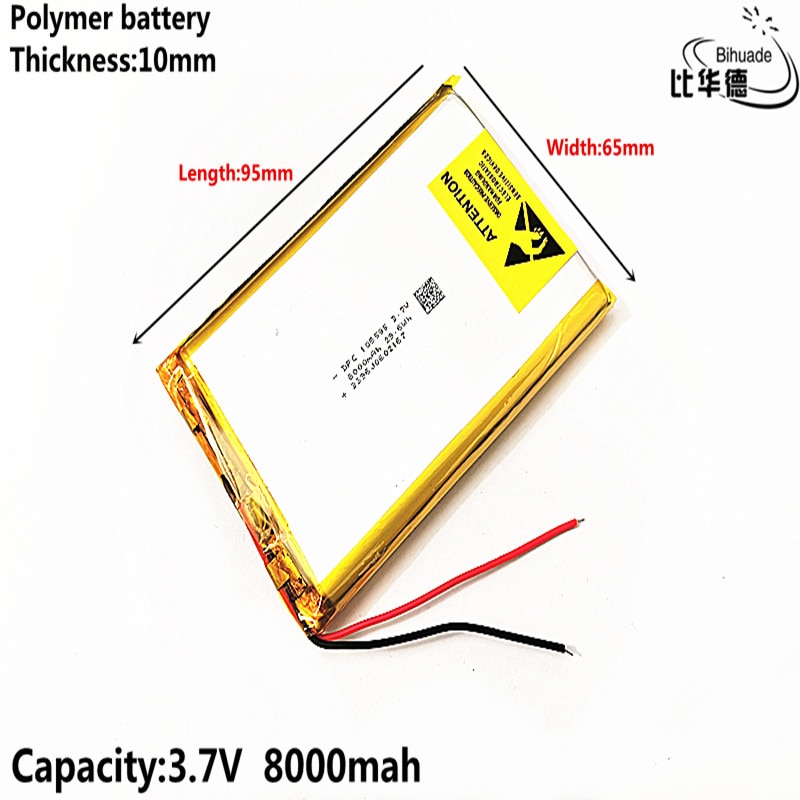 Goede Qulity Liter Energie Batterij 106595 3.7 V Lithium Polymer 8000 Mah Diy Mobiele Noodstroom Opladen Batterij