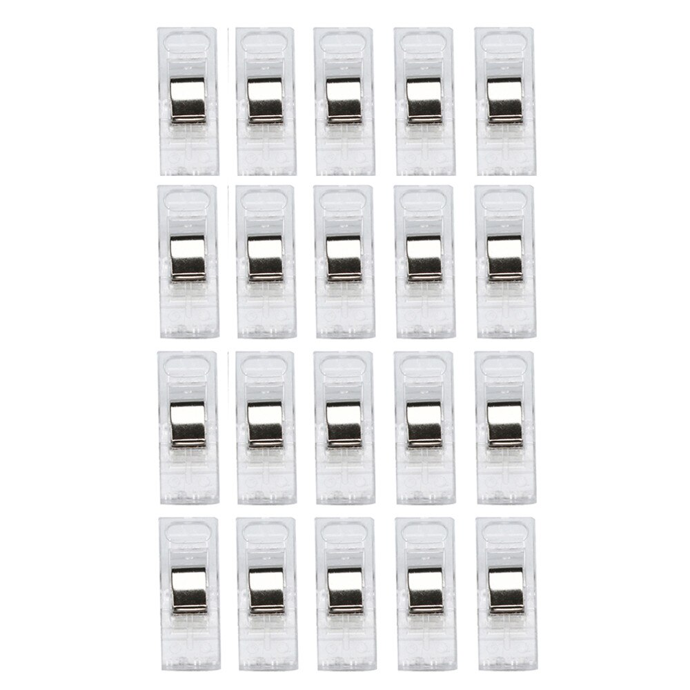 20Pcs/Set Sewing Craft Quilt Binding Plastic Clips Clamps Pack Clothespin Craft Decoration Clips Pegs: Silver